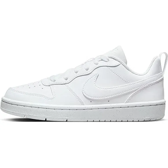 NWT Nike Unisex Big Kid Court Borough Low Recraft Shoes Sneaker,White-Size 5