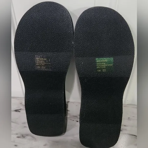 NWT POP black Macarena chunky platform sandals slides women's size 10