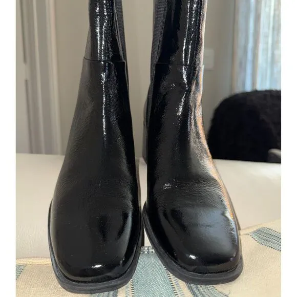 NWT Rag &amp; Bone Vagabond Chelsea Boots in Black Patent Leather size 39