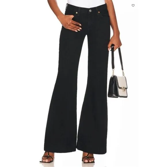 NWT Re/Done 70s Low Rise Bell Bottom Jean In BlackSize 29