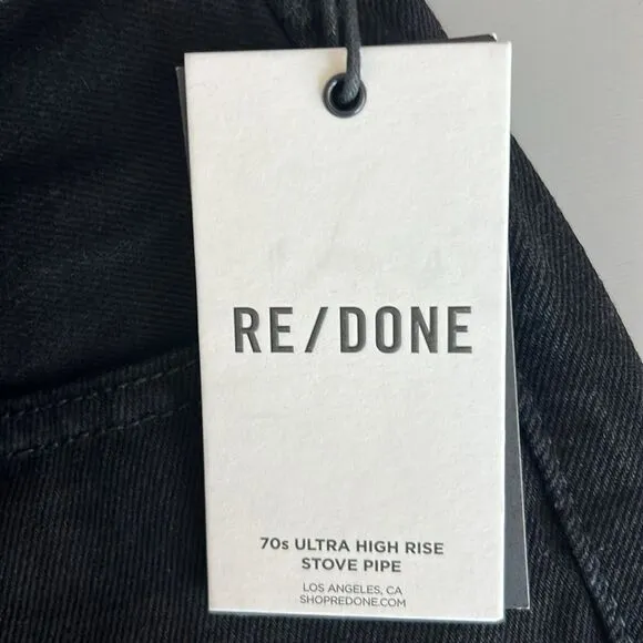 NWT Re/Done 70s Low Rise Bell Bottom Jean In BlackSize 29