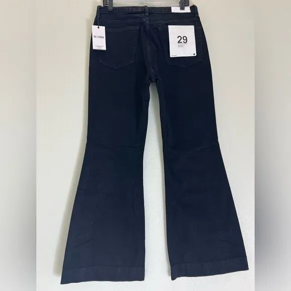 NWT Re/Done 70s Low Rise Bell Bottom Jean In BlackSize 29