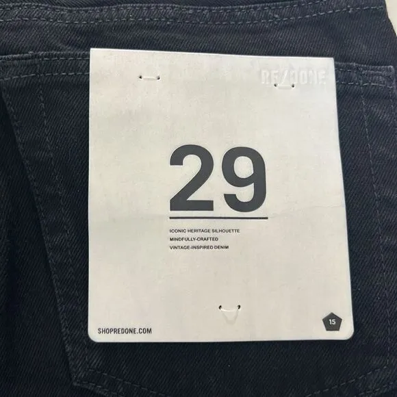 NWT Re/Done 70s Low Rise Bell Bottom Jean In BlackSize 29