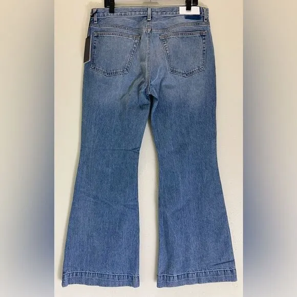 NWT Re/Done 70s Low Rise Bell Bottom Jean In Lake Blue Size 31