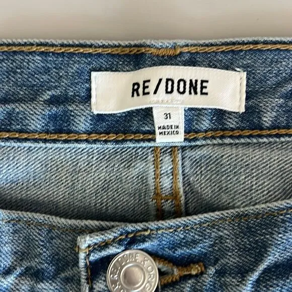 NWT Re/Done 70s Low Rise Bell Bottom Jean In Lake Blue Size 31