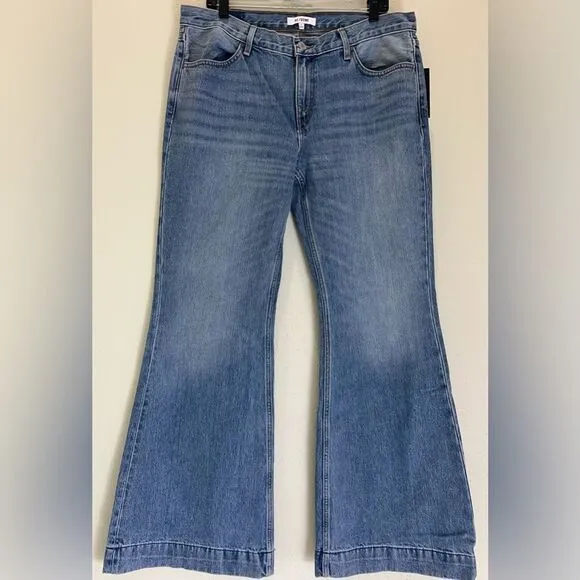 NWT Re/Done 70s Low Rise Bell Bottom Jean In Lake Blue Size 31