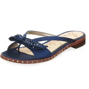 NWT Sam Edelman Dariel Studded Satin Bow Flat Thong Sandal