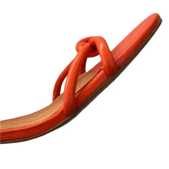 NWT SCHUTZ Leather Nicky Heeled Sandals Orange Size 8.5