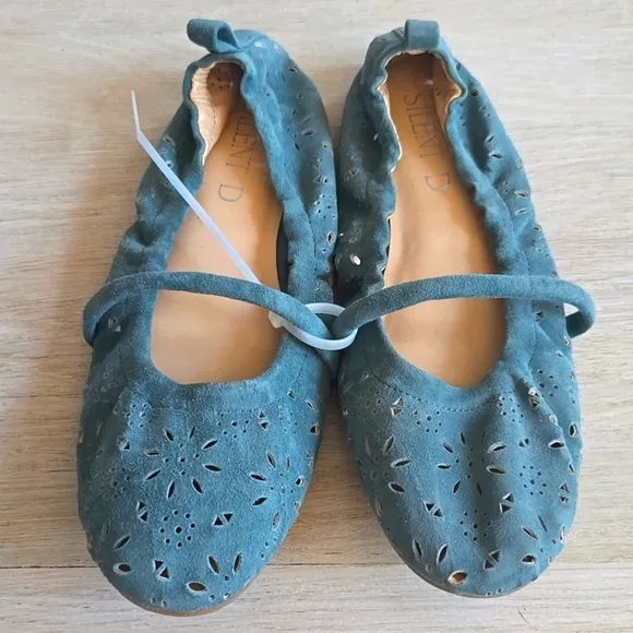 NWT Silent D Bella Ann Suede Flats-Petrol