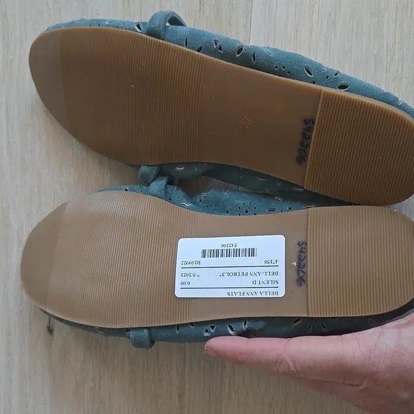 NWT Silent D Bella Ann Suede Flats-Petrol