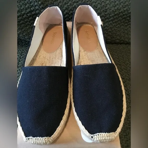 NWT Soludos Women’s Black Classic Dali Espadrille Loafers Cotton Canvas Size 8.5