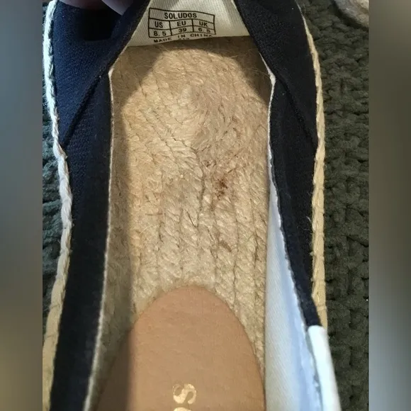 NWT Soludos Women’s Black Classic Dali Espadrille Loafers Cotton Canvas Size 8.5