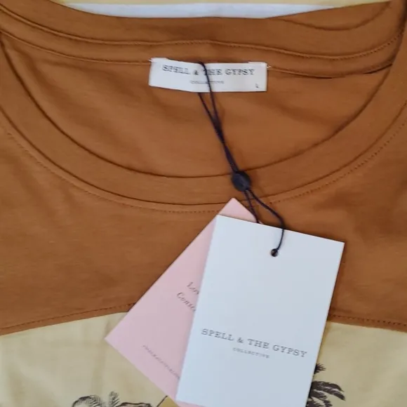 NWT Spell And The gypsy white sand tee dress