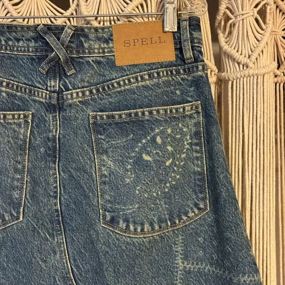 NWT SPELL ROAD TRIP DENIM MAXI SKIRT in Bandana size medium