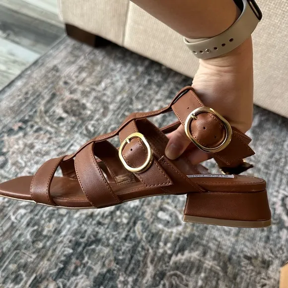 NWT Steve Madden Aylin Leather Square Toe Gladiator Sandals