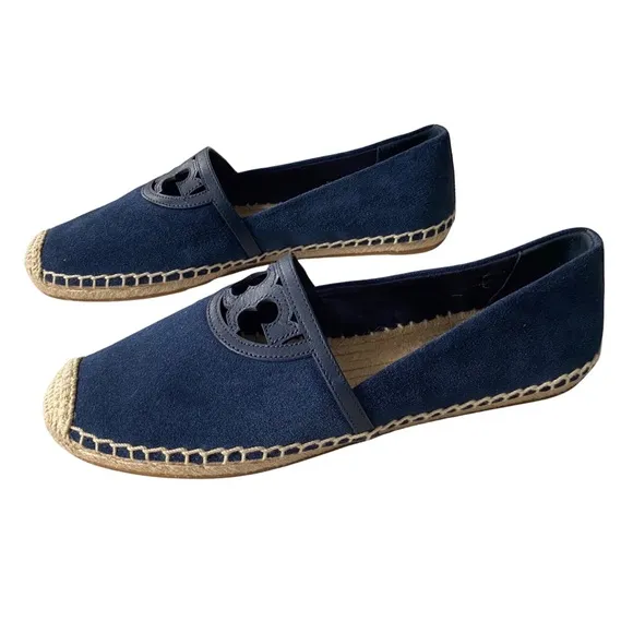NWT Tory Burch sidney blue suede espidrille flats Size 8
