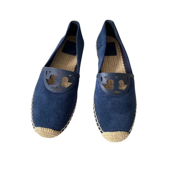 NWT Tory Burch sidney blue suede espidrille flats Size 8