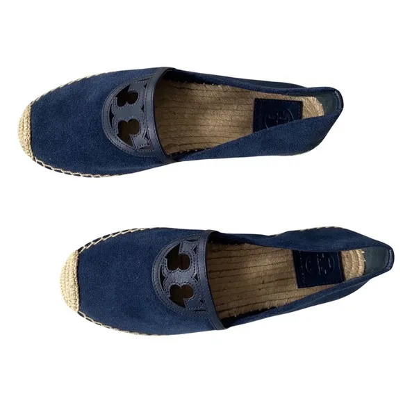NWT Tory Burch sidney blue suede espidrille flats Size 8