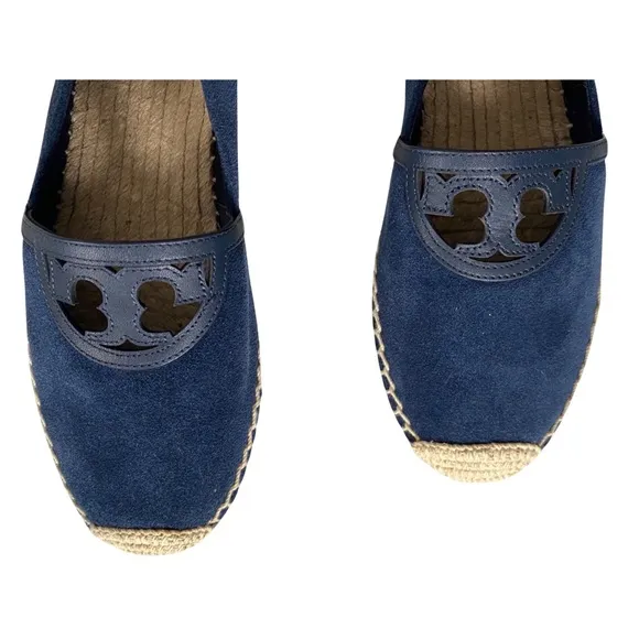 NWT Tory Burch sidney blue suede espidrille flats Size 8