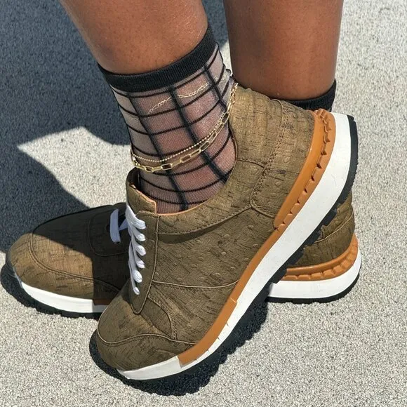 NWT Unisex Ostrich Cork Leather Footwear