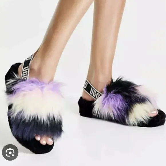 NWT Women's UGG Fluffy Slides