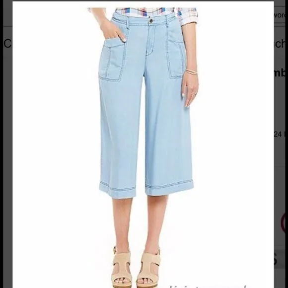 NWT CHELSEA &amp; VIOLET INDIGO TENCEL SOFT CROP JEANS