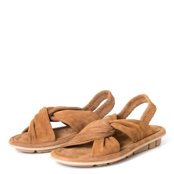 OA non-fashion Amazing Leather Suede Sandal Cognac Size 39 EU