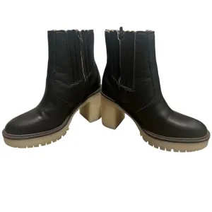 Oasis Society Chelsea Lug Sole Black Platform Heel Boot