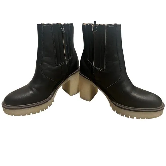 Oasis Society Chelsea Lug Sole Black Platform Heel Boot
