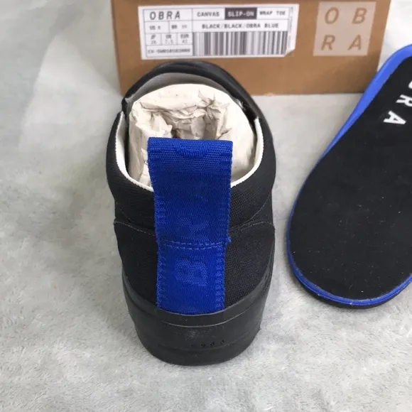 Obra Men's Black Wrap toe  Slip On Sneakers New in Box