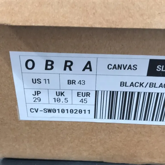 Obra Men's Black Wrap toe  Slip On Sneakers New in Box