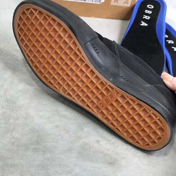 Obra Men's Black Wrap toe  Slip On Sneakers New in Box