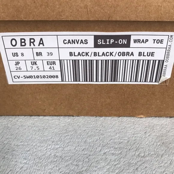 Obra Men's Black Wrap toe  Slip On Sneakers New in Box