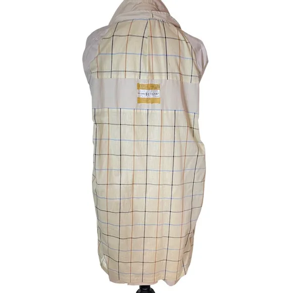 Old Money Weather Rogue Vintage Mens 42L Trench Coat Lux Lined Double Breasted