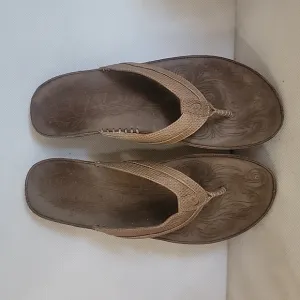 OLUKAI BROWN LEATHER‎ SANDALS (sz 8)
