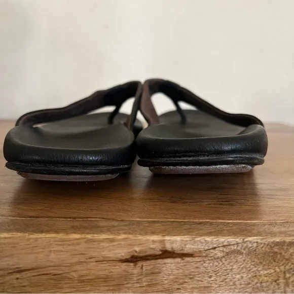 Olukai HIAPO Brown Leather Sandals Size 12