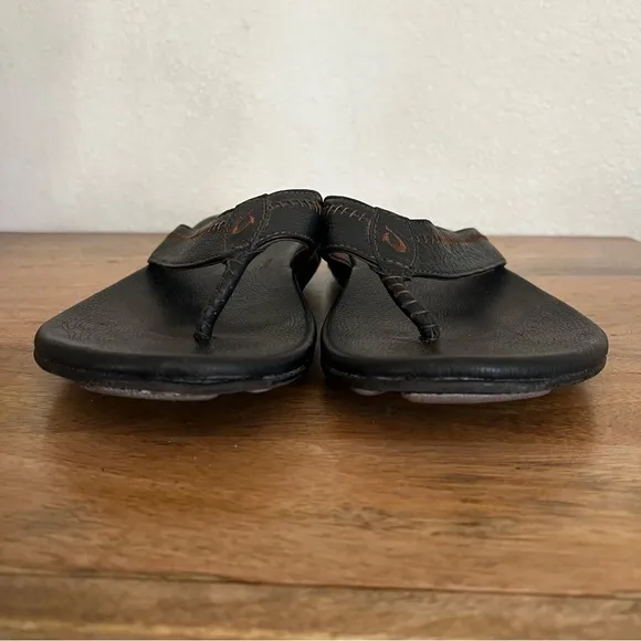 Olukai HIAPO Brown Leather Sandals Size 12