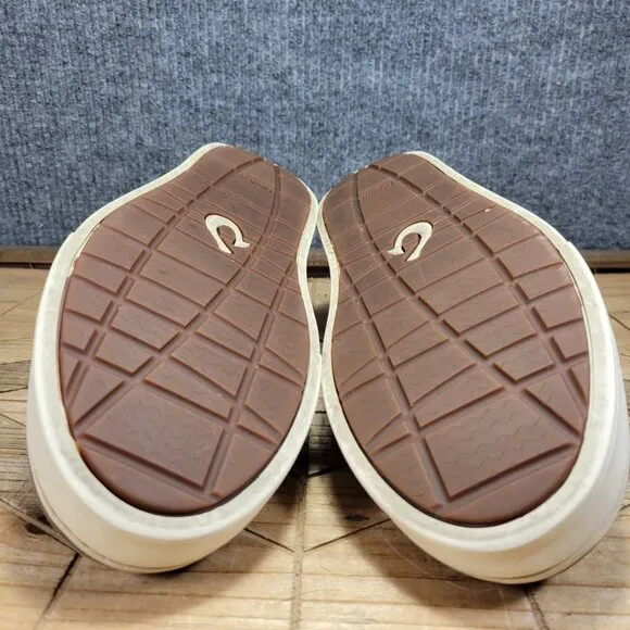 Olukai Kahu 'ili Men's 12M Gray Leather Slip on Loafer Sneakers 10384-2619