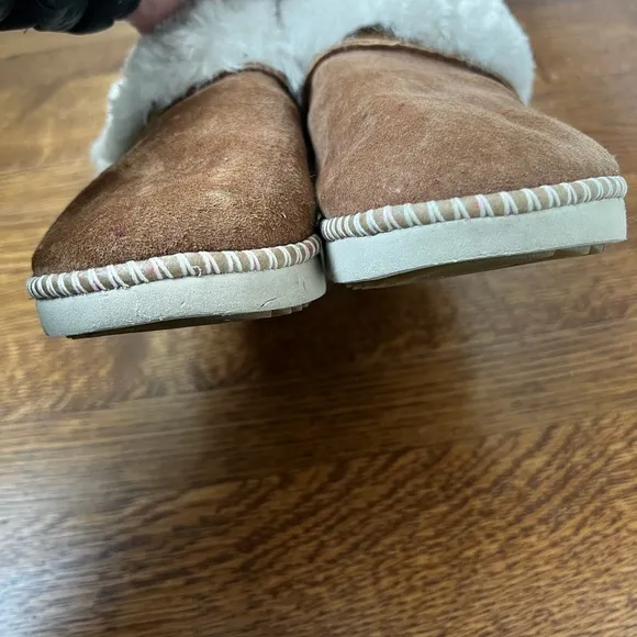 OLUKAI Ku’i Suede Sherpa Slippers Slides Leather Cozy Comfy Warm Shearling Fur 8