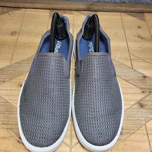 OluKai Mens Lae'Ahi Gray Casual and Fashion Sneakers 8.5 Medium (D) 10443 PVPV