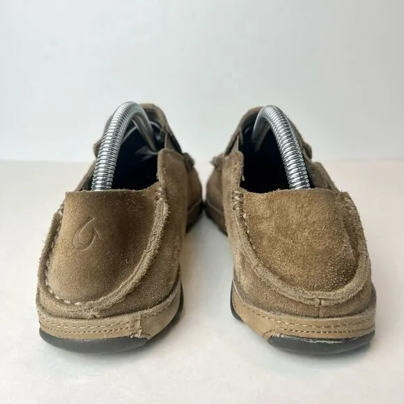 OluKai Men's Moloa Kohana Slip-On Leather Loafers Shoes Clay Sz 8