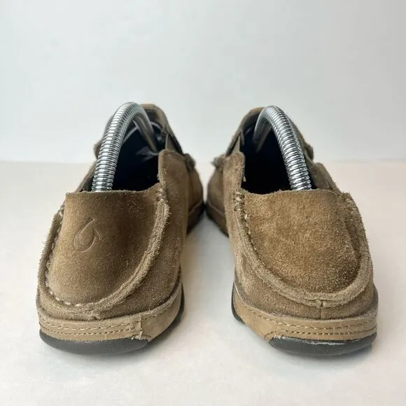 OluKai Men's Moloa Kohana Slip-On Leather Loafers Shoes Clay Sz 8