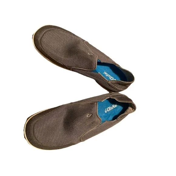 OLUKAI Nohea Mesh Breathable Loafers Grey Mens 11 Casual Clog Preppy Outdoor