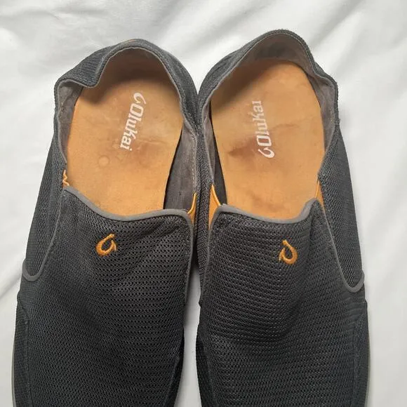 Olukai Nohea Mesh Loafers Sneakers Shoes Mens Size 13 Dark Gray Casual Slip On