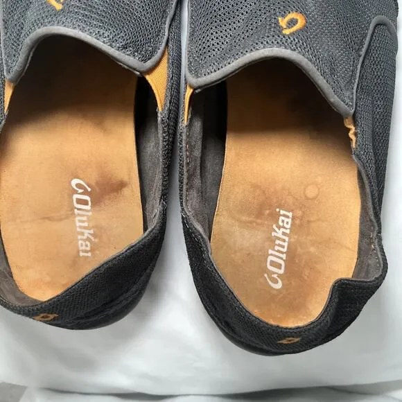 Olukai Nohea Mesh Loafers Sneakers Shoes Mens Size 13 Dark Gray Casual Slip On