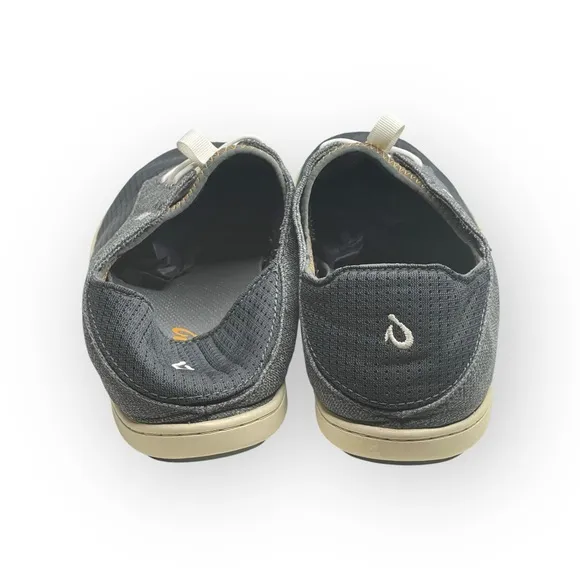 OluKai ʊ Nohea Moku No Tie Drop in Heel Boat Shoes Slides ʊ Wet Dry ʊ Shadow ʊ 9