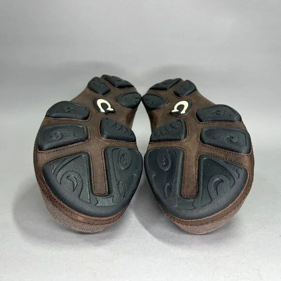 OluKai Men's Size 11.5 Moloa Kapa Brown Canvas Loafers