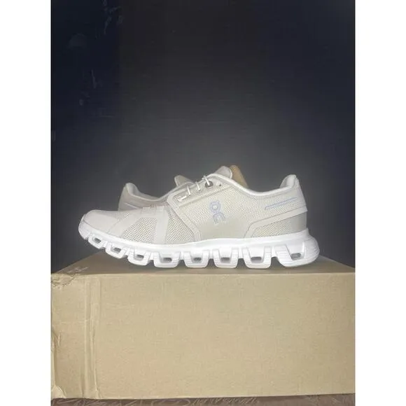 ON CLOUD 6 Women's Size 7 Pearl/White Athletic Running Walking Sneaker Shoes
