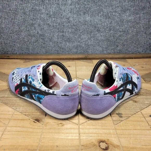 Onitsuka Tiger Serrano Womens Shoes Size 8.5 Blue Floral Retro Athletic Sneakers