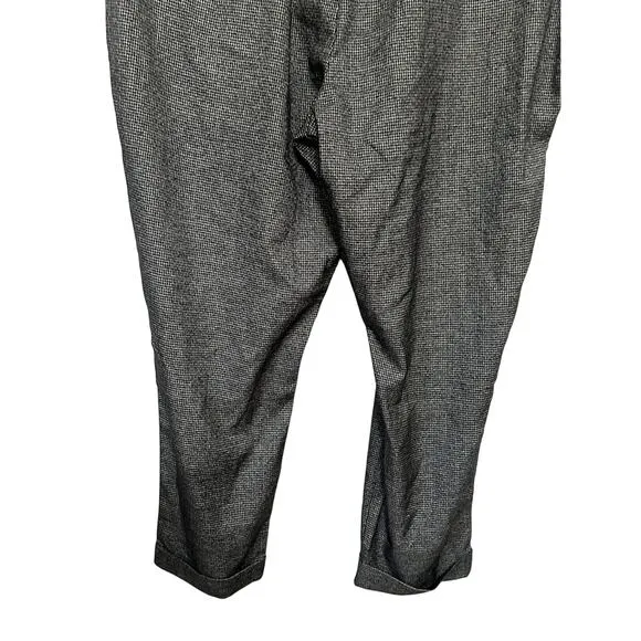 Open Edit Houndstooth Crop Pants Adjustable Drawstring Black Gray Men's 2XL NWT